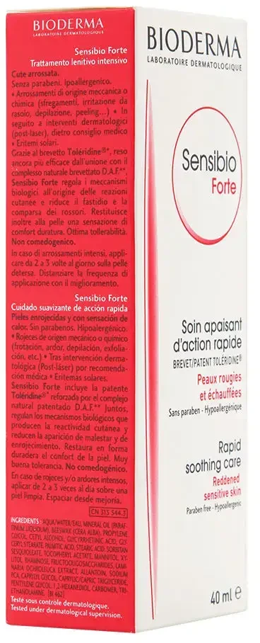 Bioderma Sensibio Forte Drėkinamasis ir raminamasis kremas, 40 ml