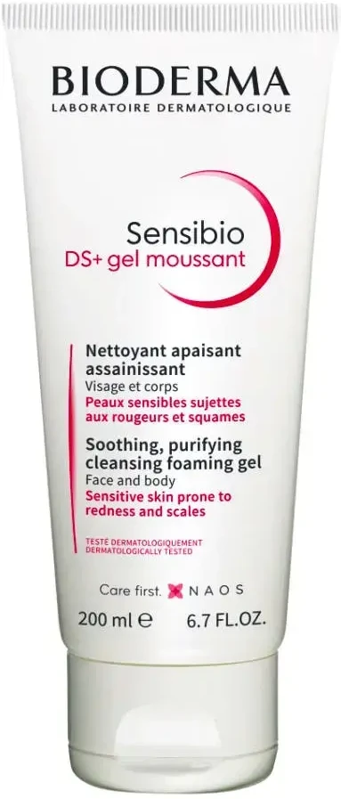 Bioderma Sensibio DS+ Gelinis veido ir kūno prausiklis, 200 ml
