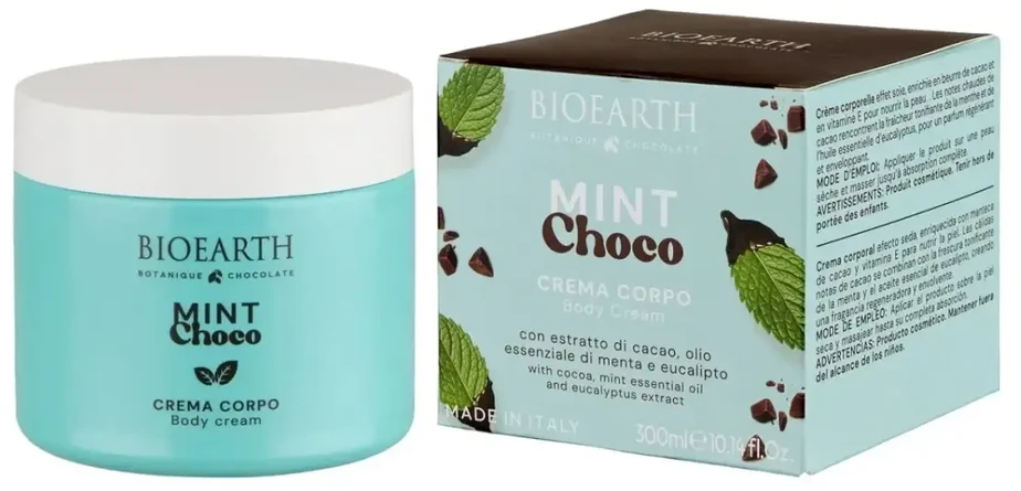 Bioearth Mint Choco Hydrating & Softening Body Kreminis Daily, 300 ml