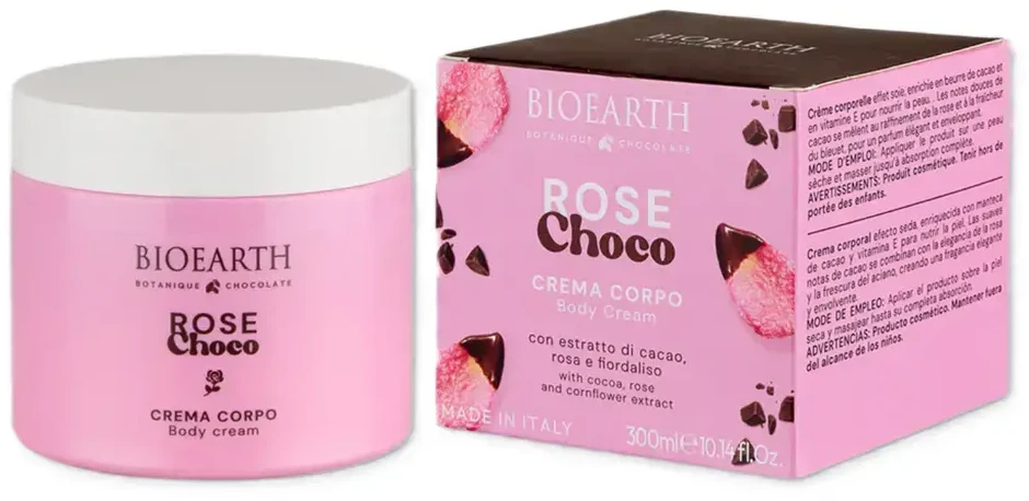 Bioearth Rose Choco Hydrating & Softening Body Kreminis Daily, 300 ml