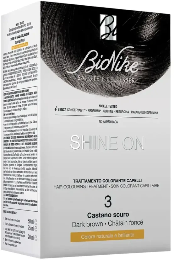 L'Oreal BioNike Shine On Permanent Hair Dye 3 Dark Brown, 1 vnt.