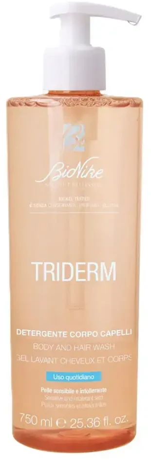 BioNike Triderm Cleansing & Refreshing Dušo želė For Body & For Hair For Sensitive Skin, 750 ml