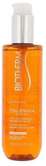 Biotherm Biosource Total Renew Oil Self Foaming valomasis veido aliejus, 200 ml