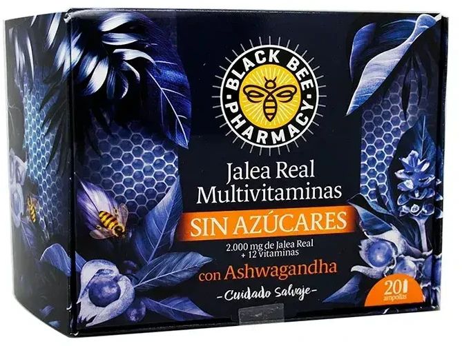 Black Bee Juodas Bee Juodas Bee Royal Jelly Multivitaminai 20 buteliukų 10ml