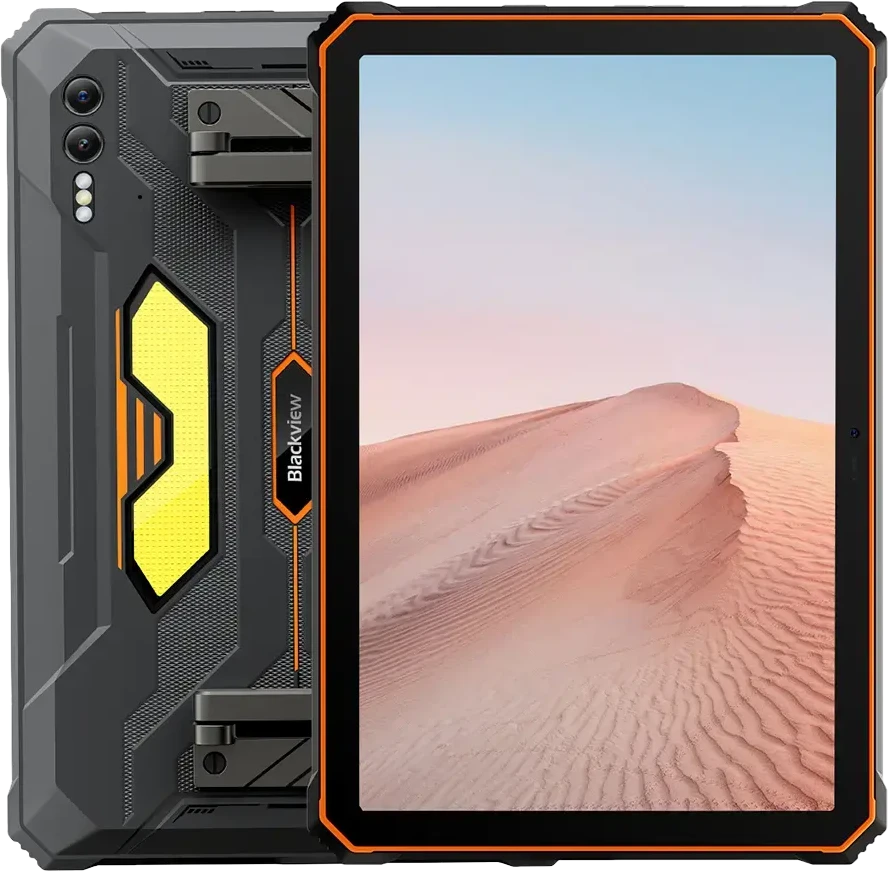 Planšetė Blackview Active 10 Pro Rugged Tab 12GB/512GB, 10,95 colio FHD+1920x1200 IPS 90Hz Corning Glass 3, MT6878 aštuonių branduolių, 50MP priekinė / 108MP-20MP galinė kamera, 5 mm3 nught0, 0,5 mm FC, Android 14, NFC, piršto atspaudas, MIL-STD-810H, Oranžinis