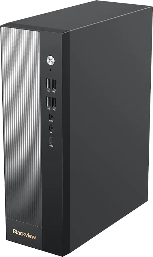 Blackview Desktop NEX60 intel Raptor lake core i5-210H iki 4,8HGz 16/512 WiFi 6 BT 5.2 1xTypeC LAN RJ45 USB 3.0x2 USB 2.0x6 VGAx1 DP1.4x1 HDMI2.0x1 3.5mmx2 Windows 11Pro Juodas