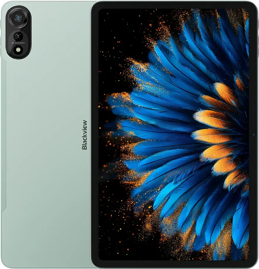 Planšetė Blackview MEGA 2 SET LTE 12 colių FHD+IPS 1200x2000 60Hz 12GB+256GB Unisoc T615 aštuonių branduolių 1.6GHz kamera Priekinė 8MP Galinė 16MP 9000mAh+Įkrovimas 18W Greitas / Kabelis Plėvelė Dėklas Rašiklis Pelė Klaviatūra EN Netflix HD Android 15 Moss Žalias