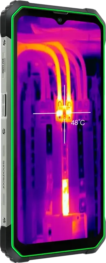 Blackview Rugged BL8800 Dual 5G Pro 6.58" FHD+IPS 1080x2408 8GB/128GB, MT6833V Octa-core 2.2GHz, 16MP Priekinė/5MP+50MP Galinė Kamera FLIR terminė kamera Baterija 8380mAh Type-C Android 11 Pirštų atspaudų skaitytuvas Dviguba SIM kortelė NFC Įkroviklis MIL-STD-810H Žalias