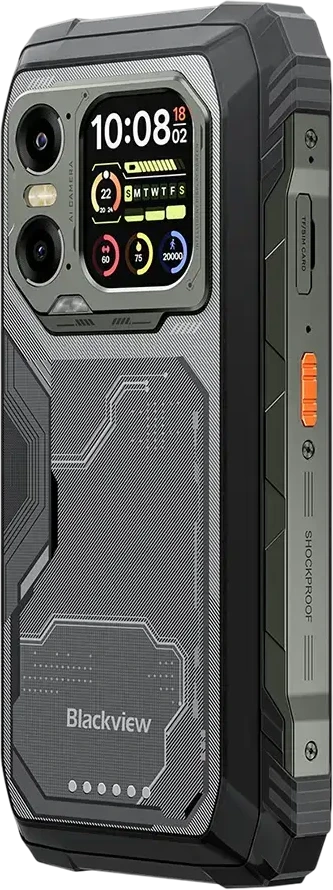 „Blackview XPLORE 1 5G“ tvirtas telefonas, 6,78 colio FHD 2460x1080 120Hz+2,01 colio 296x240 12+256GB MTK Dimensity 7050 aštuonių branduolių 2,4 GHz kamera 50+64MP+20MP naktinio matymo sistema 20000mAh NFC Gorilla Glass 5 Android 15 MIL-STD Juodas
