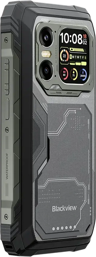 „Blackview XPLORE 1 5G“ tvirtas telefonas, 6,78 colio FHD 2460x1080 120Hz+2,01 colio 296x240 12+256GB MTK Dimensity 7050 aštuonių branduolių 2,4 GHz kamera 50+64MP+20MP naktinio matymo sistema 20000mAh NFC Gorilla Glass 5 Android 15 MIL-STD Juodas