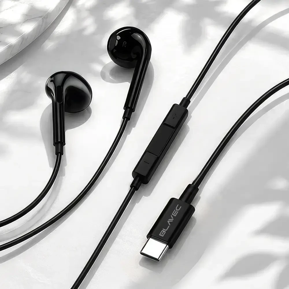 Blavec ausinės to ear BHS-02 su mikrofonu Type C (DAC) (BHS02-B) juodos spalvos