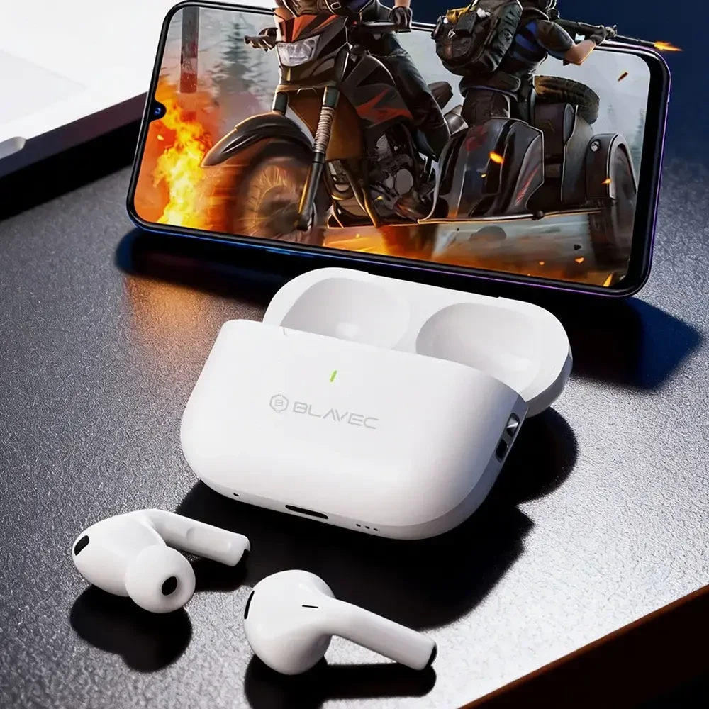 Blavec ausinės Bluetooth TWS BW-05 Flow (BW05F-W) baltos spalvos