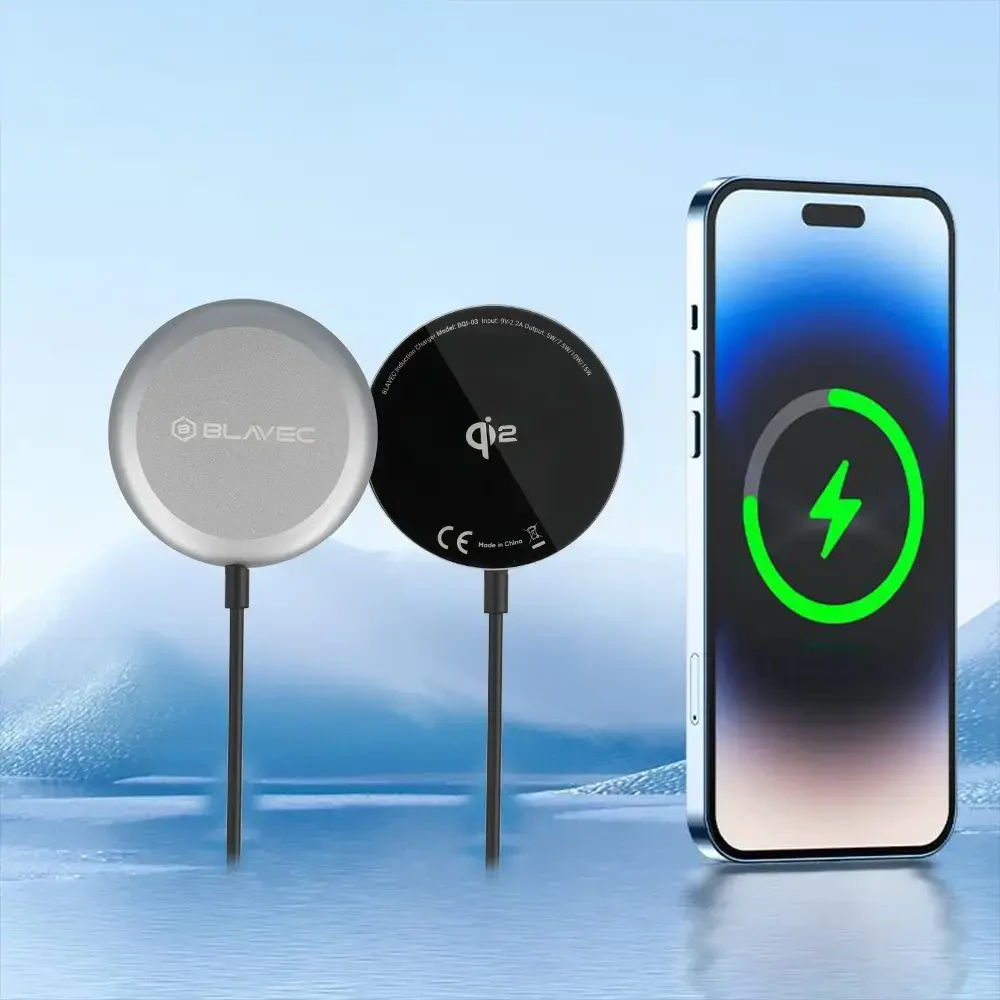 Blavec belaidis įkroviklis BQI-03 Qi2 15W magnetic Magsafe (BQI03-QI2MB) juodos spalvos