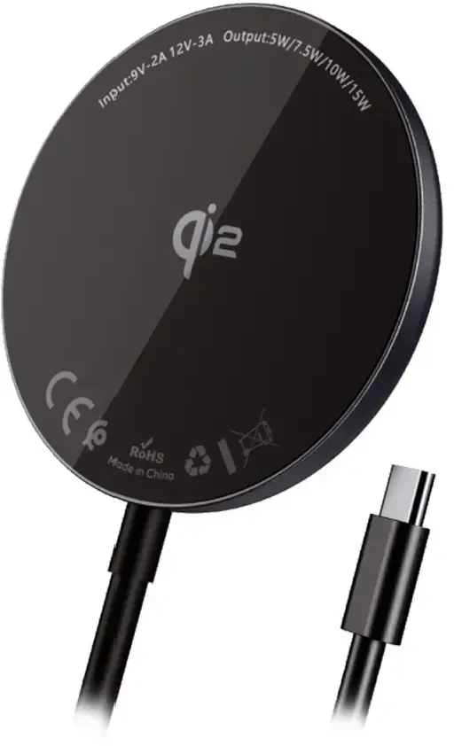 Blavec belaidis įkroviklis BQI-03 Qi2 15W magnetic Magsafe (BQI03-QI2MB) juodos spalvos