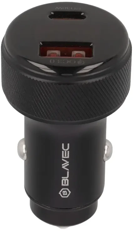 Blavec Automobilinis įkroviklis BS-04B-C Volt – USB + Type C – QC 3.0 18W PD 30W su Type C į Type C kabeliu (CCBS04BCV-UCB) juodos spalvos
