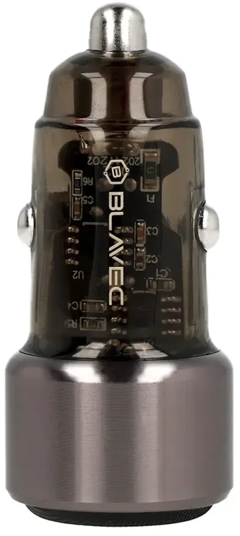 Blavec Automobilinis įkroviklis BS-05B-C Nitro – USB + Type C – QC 3.0 18W PD 65W su Type C į Type C kabeliu (CCBS05BCN-UCB) juodos spalvos