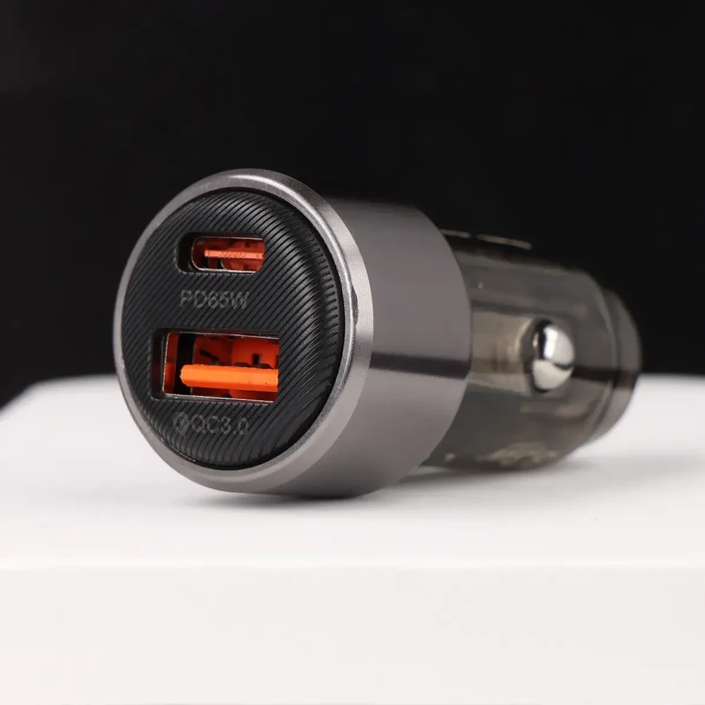 Blavec Automobilinis įkroviklis BS-05B Nitro – USB + Type C – QC 3.0 18W PD 65W (CCBS05BN-UCB) juodos spalvos