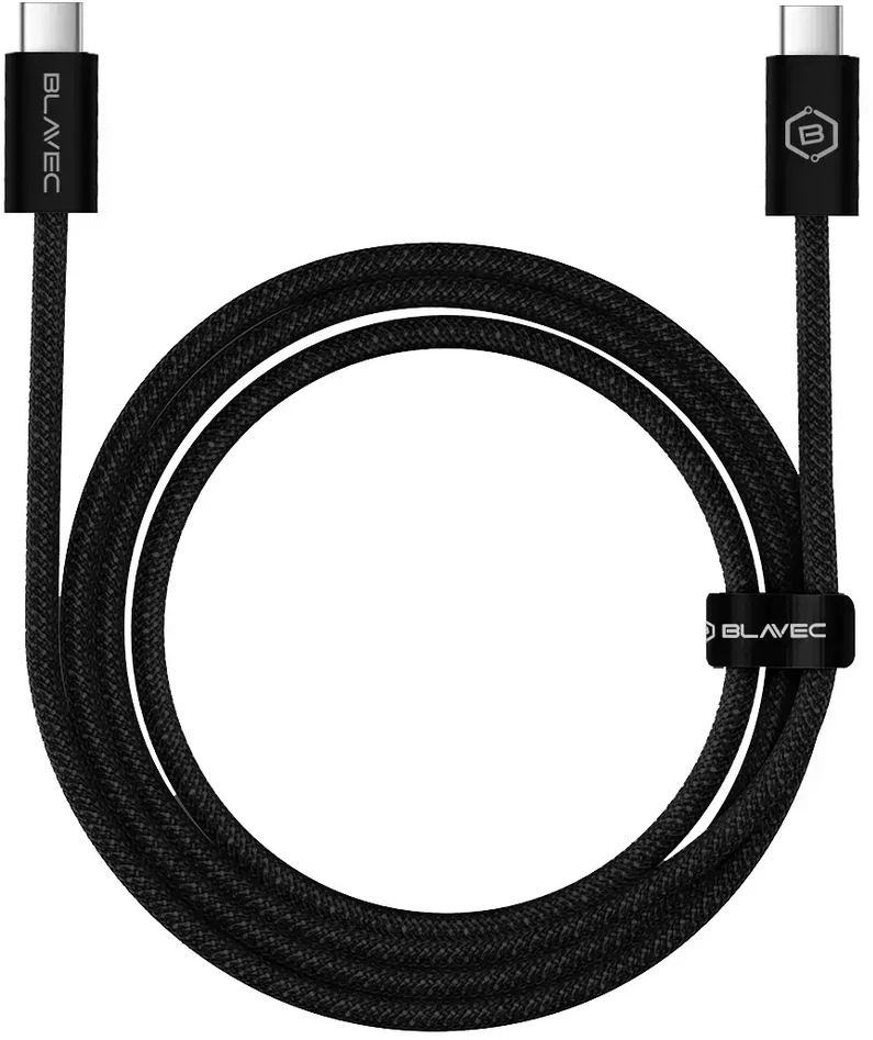 Blavec kabelis Candy braided – Type C į Type C – PD 60W 3A 3 metrai (CCA-CC3B30) juodos spalvos