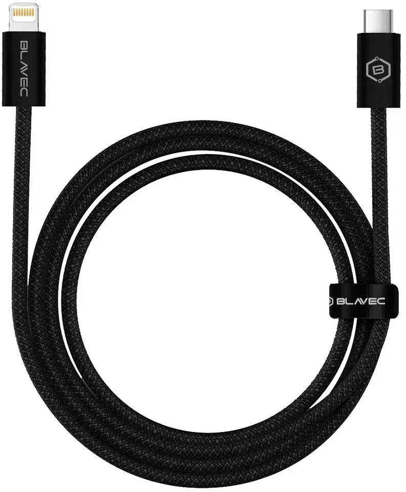 Blavec kabelis Candy pintas – C tipo į Lightning – PD 20W 2,4A 1 metras Apple CarPlay (CCA-CL24B10) juodas