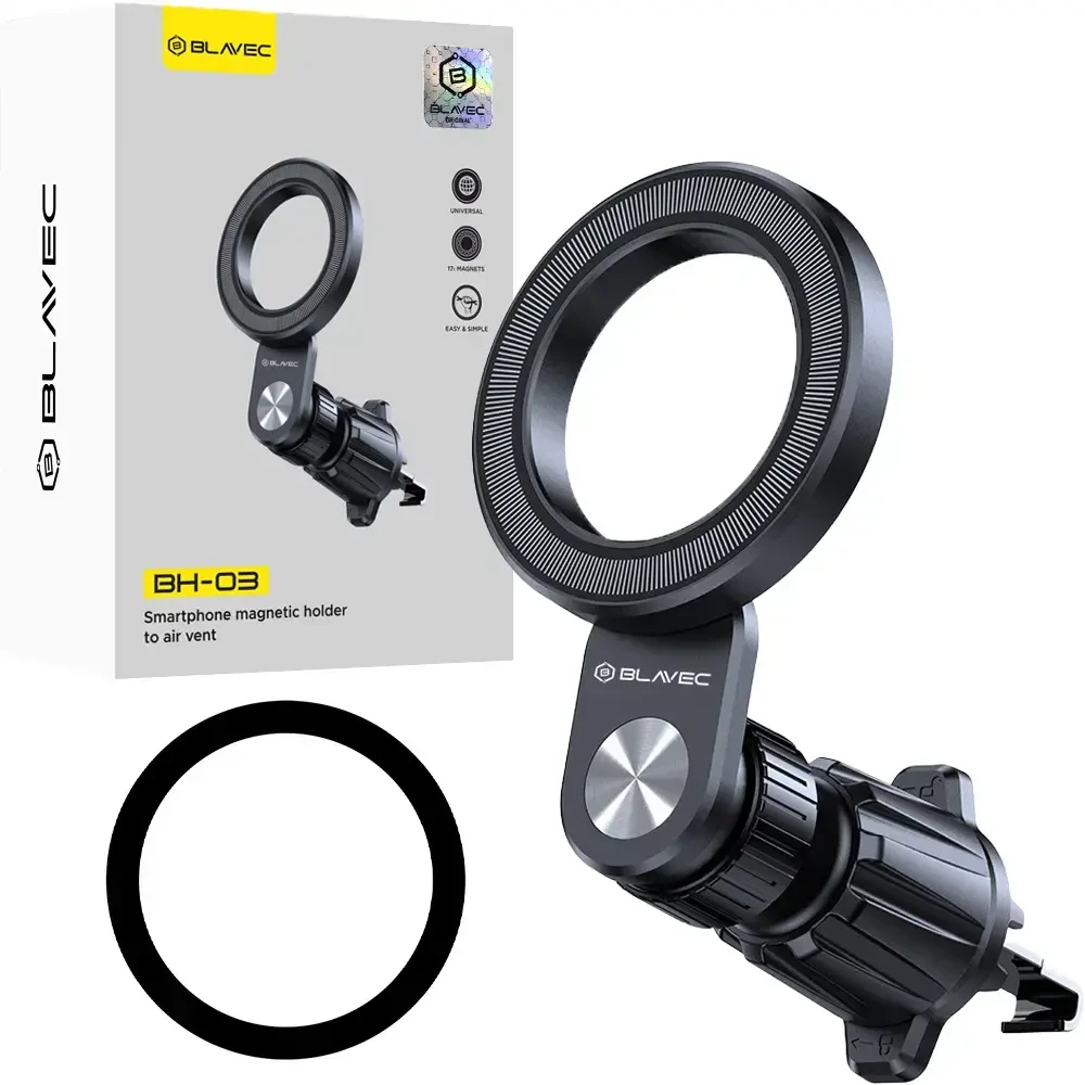 Blavec automobilinis laikiklis BH-03 magnetinis Ring (BH03-MAVRB) juodos spalvos