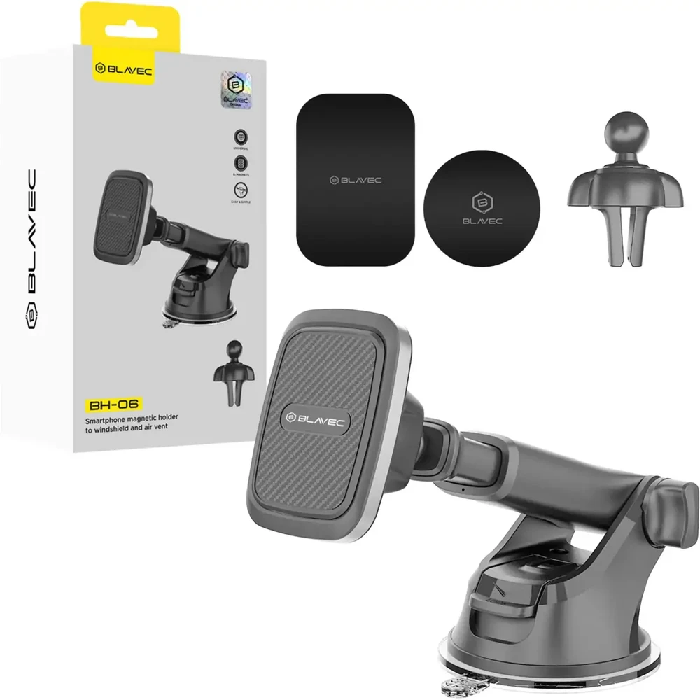 Blavec automobilinis laikiklis BH-06 magnetinis (BH06-MAVWSB) juodos spalvos