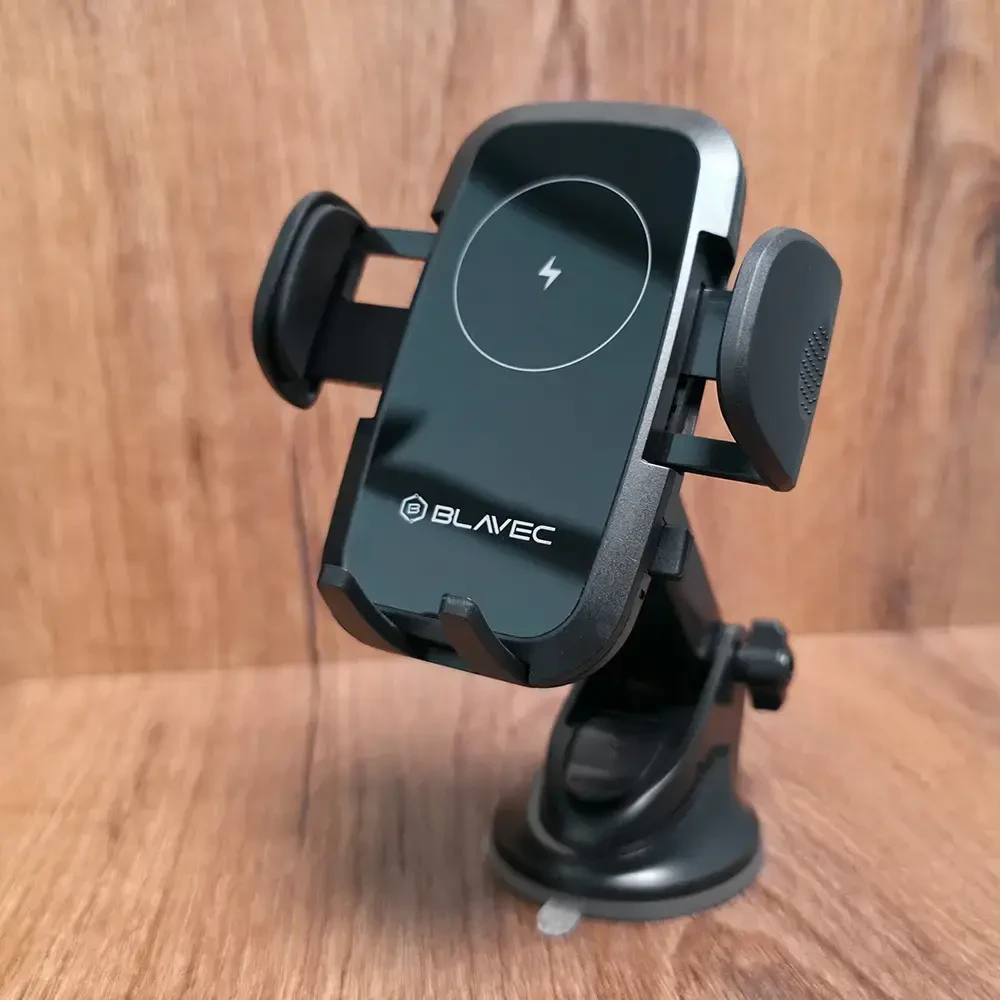 Blavec automobilinis telefono laikiklis su belaidžiu įkrovimu BHC-03 15W (BHC03-WIB) juodos spalvos