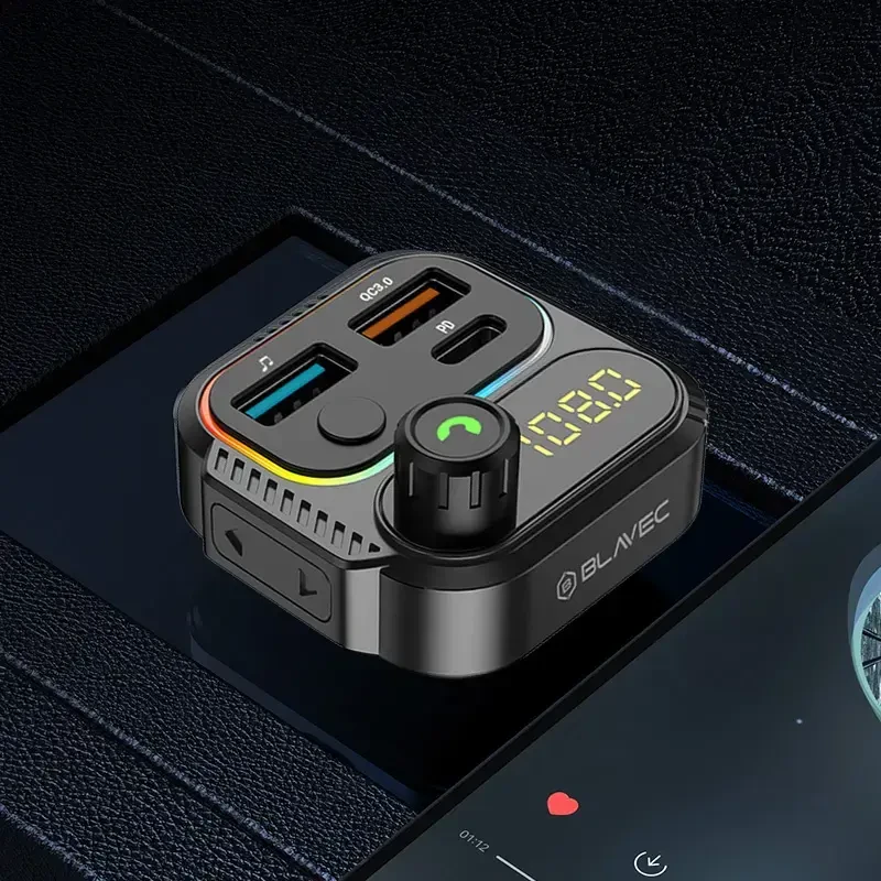 Blavec FM moduliatorius Flash TR-01 MP3, Bluetooth - 2xUSB + Type C - PD 36W QC3.0 18W (TFMFTR01-B) juodos spalvos