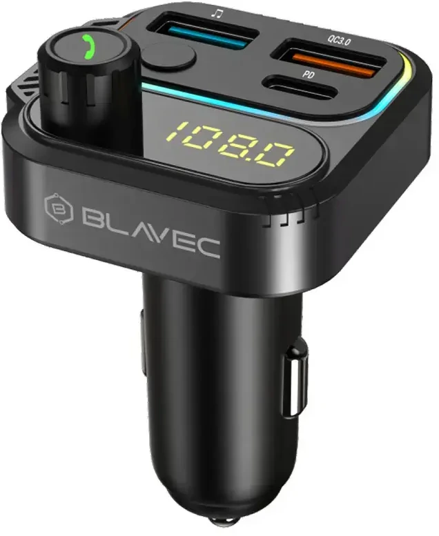 Blavec FM moduliatorius Flash TR-01 MP3, Bluetooth - 2xUSB + Type C - PD 36W QC3.0 18W (TFMFTR01-B) juodos spalvos