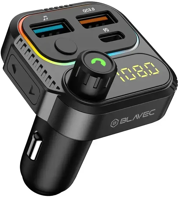 Blavec FM moduliatorius Flash TR-01 MP3, Bluetooth - 2xUSB + Type C - PD 36W QC3.0 18W (TFMFTR01-B) juodos spalvos