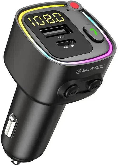 Blavec FM moduliatorius Flash TR-02 MP3, Bluetooth - USB + Type C - PD 30W (TFMFTR02-B) juodos spalvos