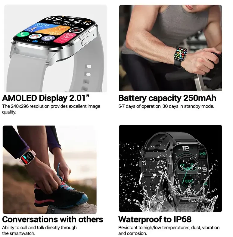 Blavec Išmanusis laikrodis W18 Hellia HD AMOLED (SWW18-G) pilkos spalvos