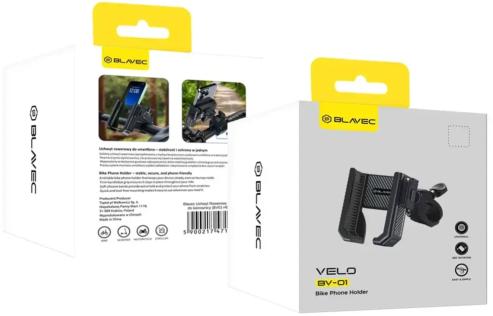 Blavec telefono laikiklis dvieačiui BV-01 Velo (BV01-HB) juodos spalvos
