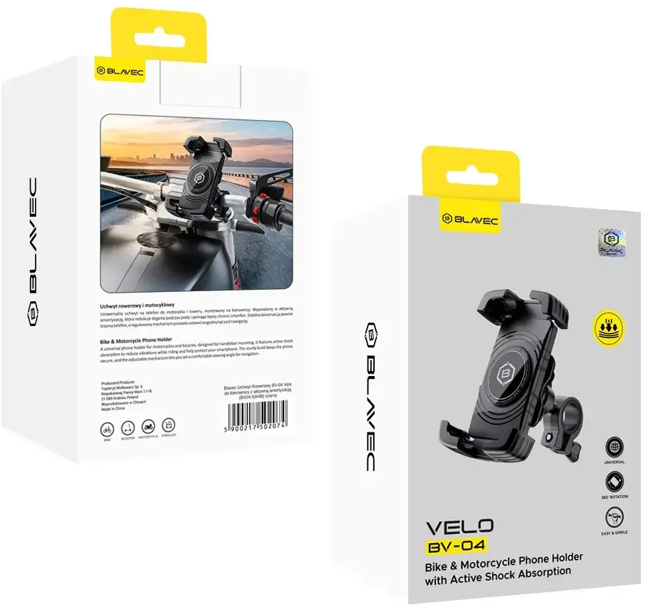 Blavec dviratinis laikiklis BV-04 Velo to handlebar with shock absorbtion (BV04-SAHB) juodas