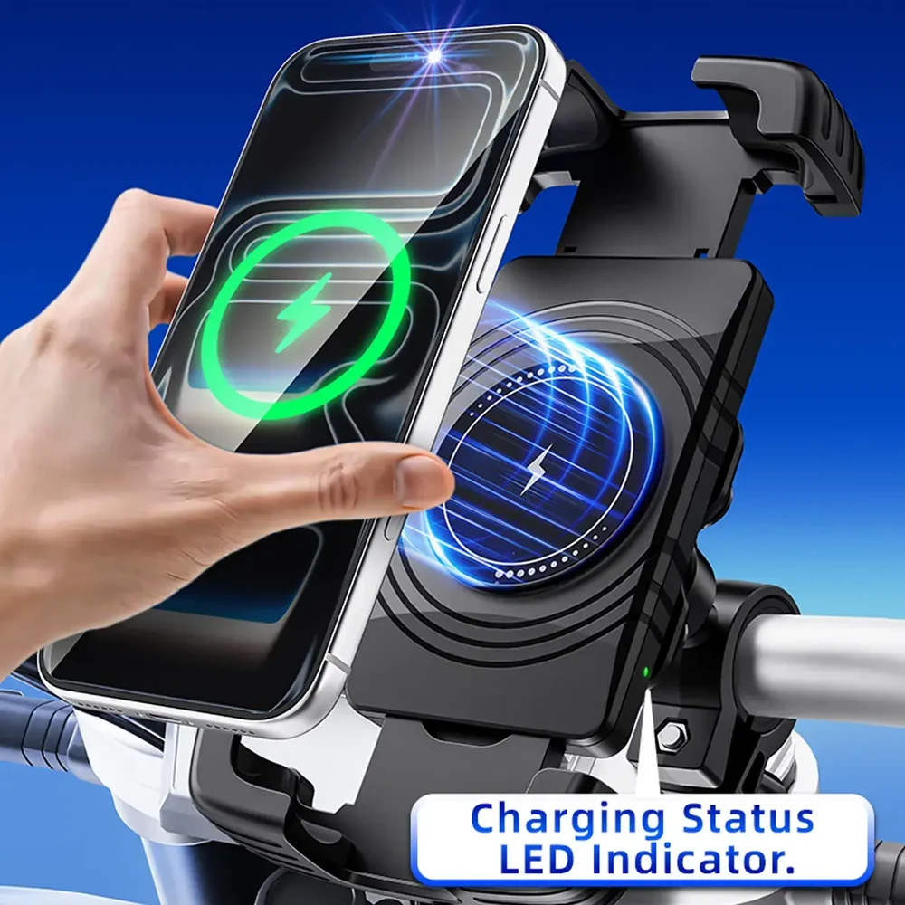 Blavec telefono laikiklis BVC-01 Velo prie vairo su indukciniu įkrovimu ir smūgių absorbcija (BVC01-ICSAHB) juodos spalvos