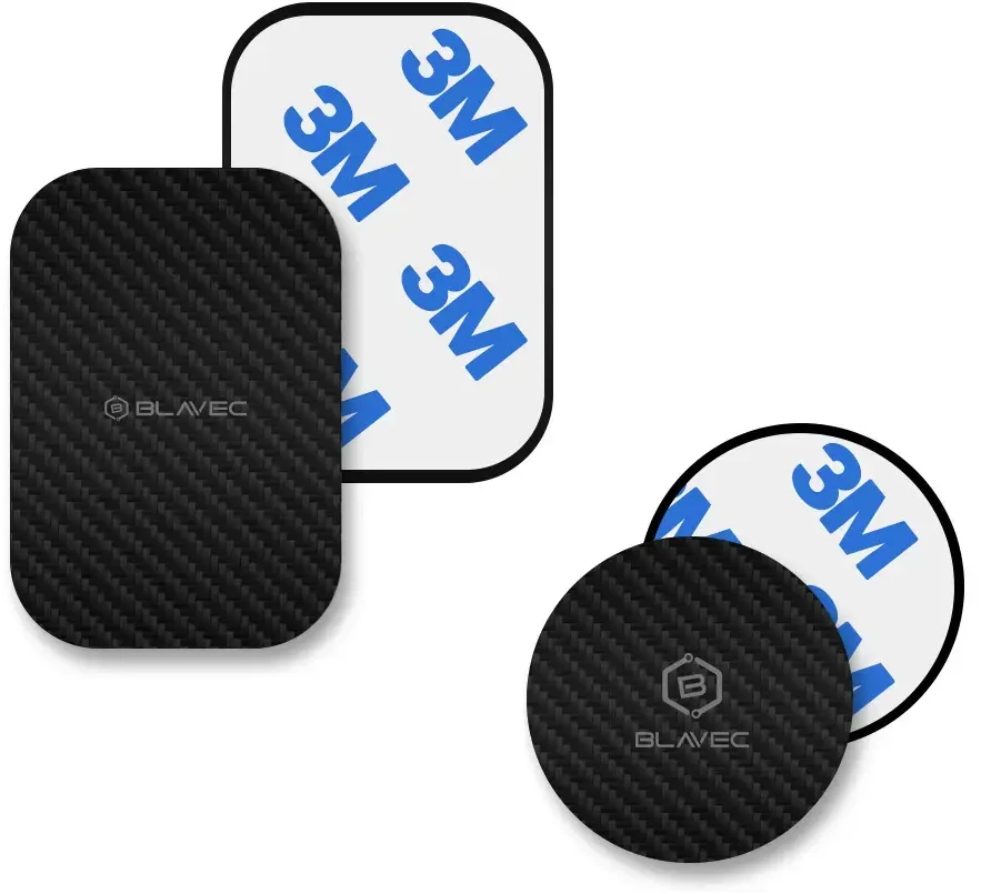 Oem Blavec magnetinio laikiklio plokštelė BM-01 rinkinys 2 vnt. apvali (40mm) stačiakampė (40x58mm) carbon