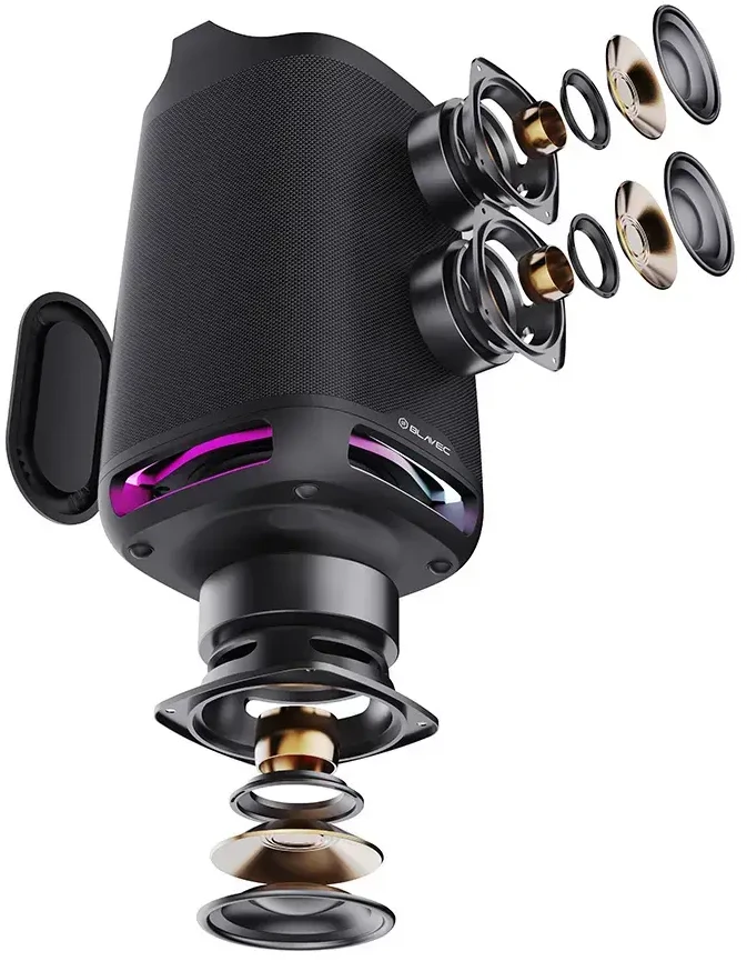 Blavec nešiojama Bluetooth kolonėlė TWS WS-01 Karaoke – 160W su mikrofonu (WS01-MB) juodos spalvos