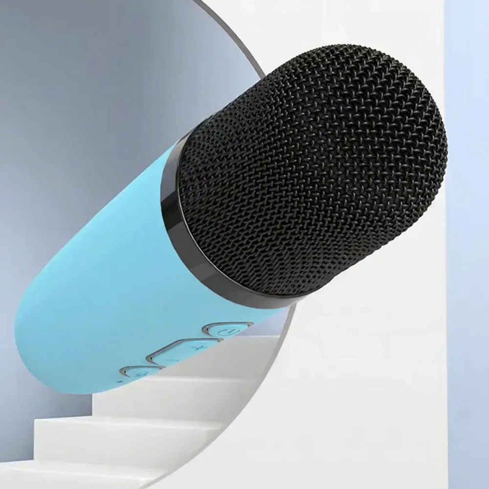 Blavec nešiojama bluetooth kolonėlė WS-07 Karaoke Party – 5W su 2 mikrofonais (WS07-2MBL) mėlynos spalvos