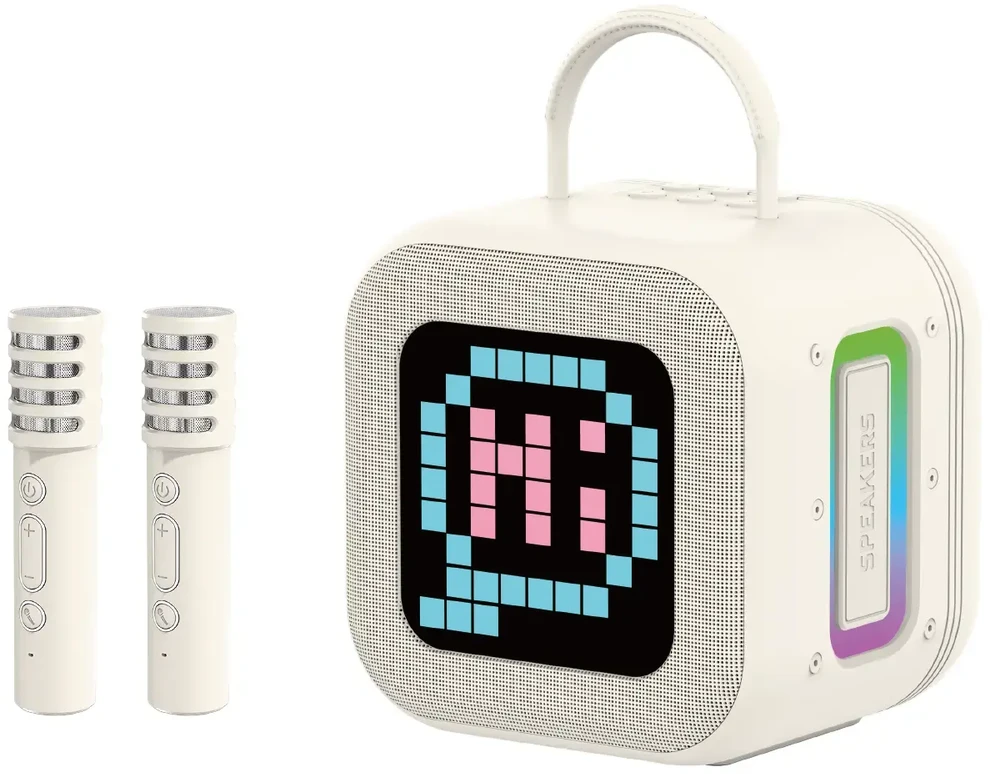 Blavec nešiojama kolonėlė Bluetooth WS-09 Karaoke Fun – 10W su 2 mikrofonais (WS09-2MBE) gelsvos spalvos