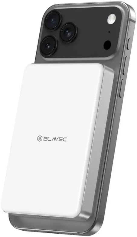 Blavec Power Bank 10000mAh BJ-05 Ultra Fast 16mm – Type C – Qi2.2 25W + PD 45W magnetic induction Magsafe 2 in 1 (PBBJ05-QI22MC10W) baltas