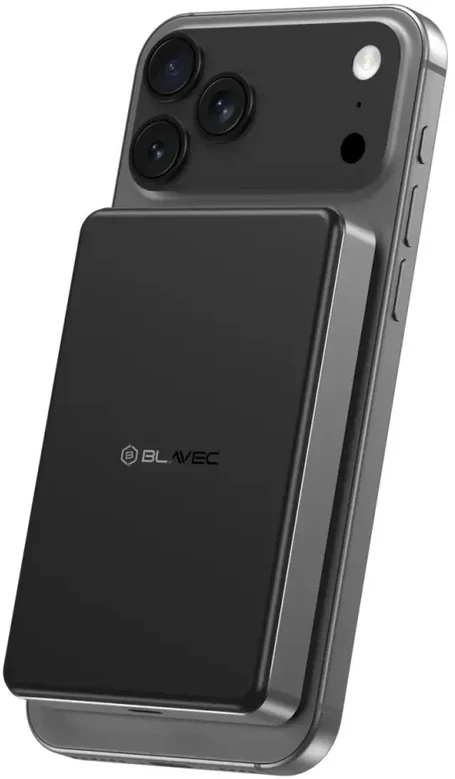 Blavec Power Bank 10000mAh BJ-05 Ultra Fast 16mm – Type C – Qi2.2 25W + PD 45W magnetic induction Magsafe 2 in 1 (PBBJ05-QI22MC10B) juodas