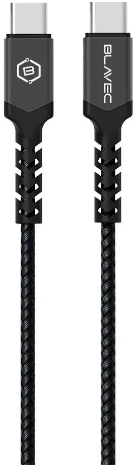 Oem Blavec kabelis Raptor pintas – Type C į Type C – PD 60W 3A 0,25 metro (CRA-CC3BG025) juodos-pilkos spalvos