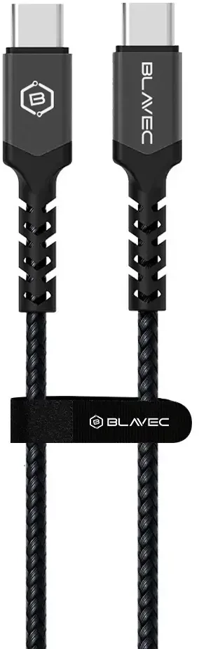 Blavec Kabelis Raptor pintas – Type C į Type C – PD 60W 3A 1 m Apple CarPlay/Android Auto (CRA-CC3BG10) juodos spalvos-pilkas