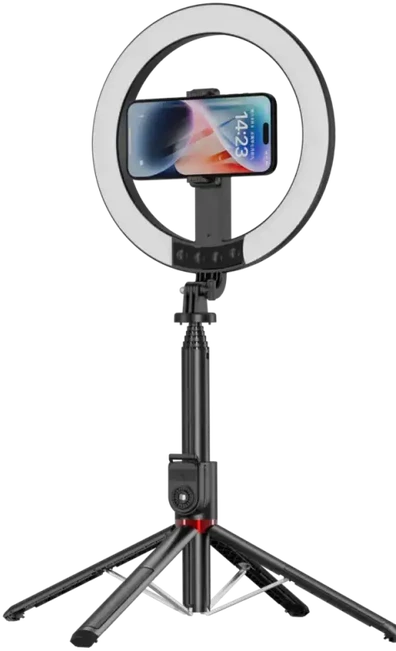 Blavec žiedinis šviestuvas Selfie Aliuminio Aura LED RGB Ring P50 25cm tripod + nuotolinis valdymas + 2,3 metra (RLP50-TRB23) juodos spalvos