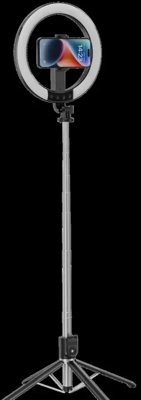 Oem Blavec asmenukių žiedinė lempa Aura LED Ring P-55 25 cm trikojis + nuotolinio valdymo pultas + 2,3 metro (RLP55-TRB23) juodos spalvos