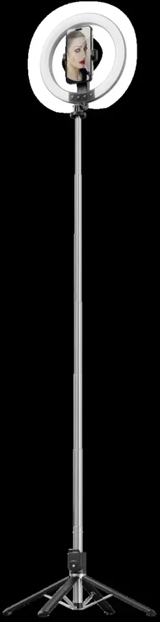 Oem Blavec asmenukių žiedinė lempa Aura LED Ring P-55 25 cm trikojis + nuotolinio valdymo pultas + 2,3 metro (RLP55-TRB23) juodos spalvos