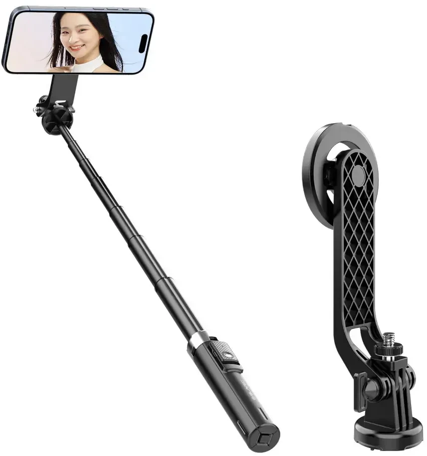 Oem Blavec Selfie Stick Aliuminio Fusion P-06 Magsafe trikojis + nuotolinio valdymo pultas + laikiklis 1,34 metro (SSFP06-MTRHB134) juodos spalvos