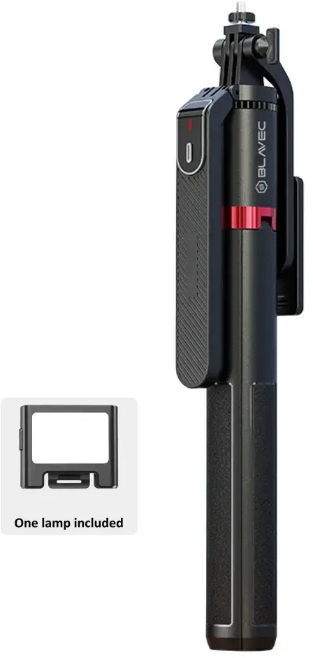 Oem Blavec Asmenukių lazda Aliuminio Fusion P08 trikojis + nuotolinio valdymo pultelis + 1 lempa 2,2 metrų (SSFP08-TR1LB22) juodos spalvos