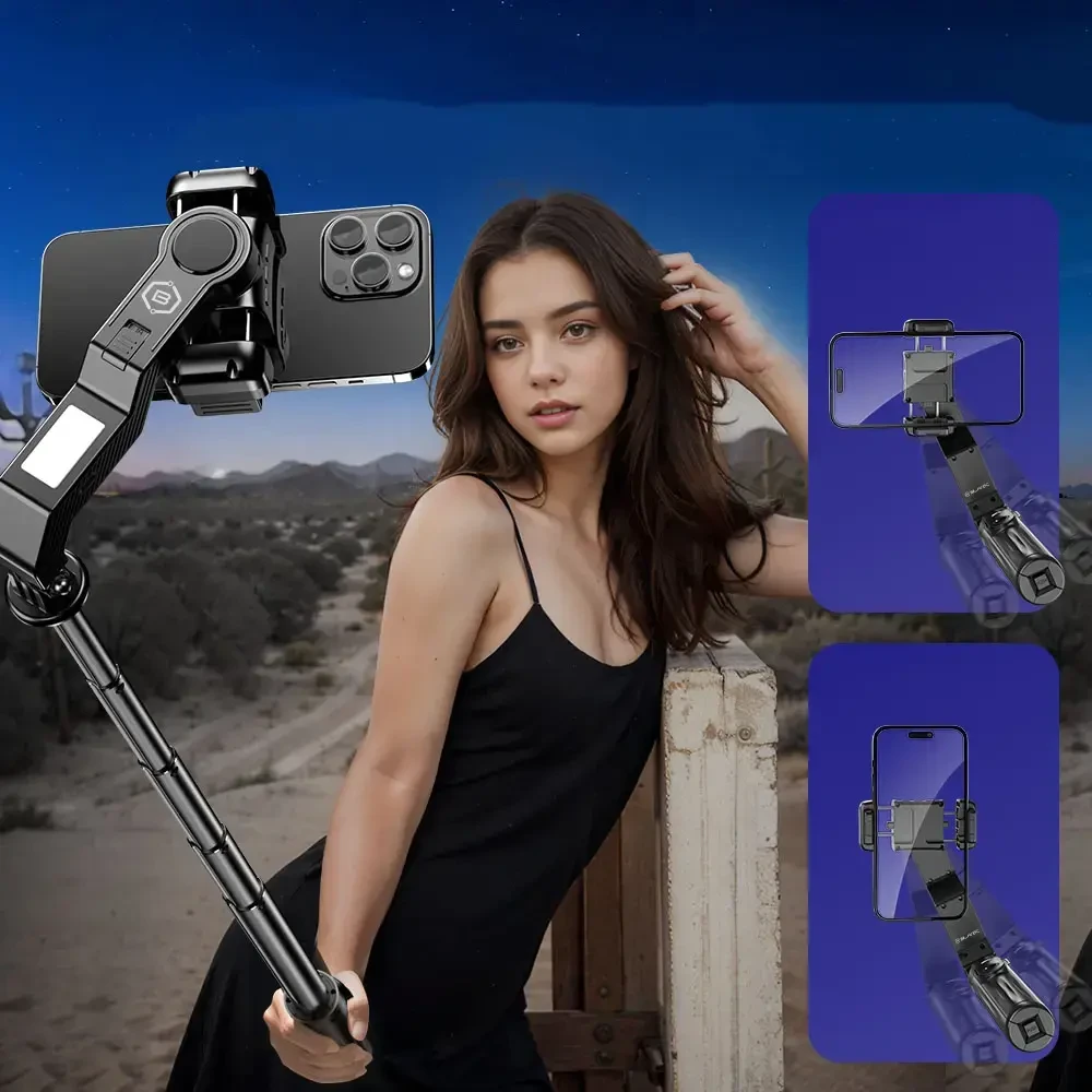 Blavec Selfie Stick Aliuminio Fusion P-10 Gimbal tripod + pilot 1 metras (SSFP10G-TRB10) juodos spalvos