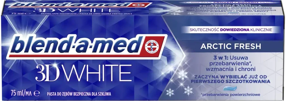 Dantų šepetėlis „blend-a-med“ „Blend-a-med 3D Baltas Arctic Fresh“ makaronai su pienu, 75 ml