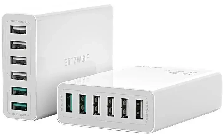 Blitzwolf BW-S15 įkroviklis 6x USB, QC 3.0, 60 W (baltas)